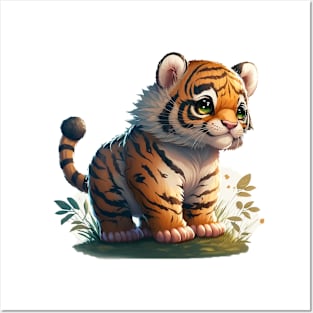 Cute Tiger Stickers Posters and Art